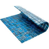 Apollo Tile Celestial Blue and Gold 12-in x 12-in Glossy Glass Uniform Squares Floor and Wall Tile (20-sq. ft/ Carton)