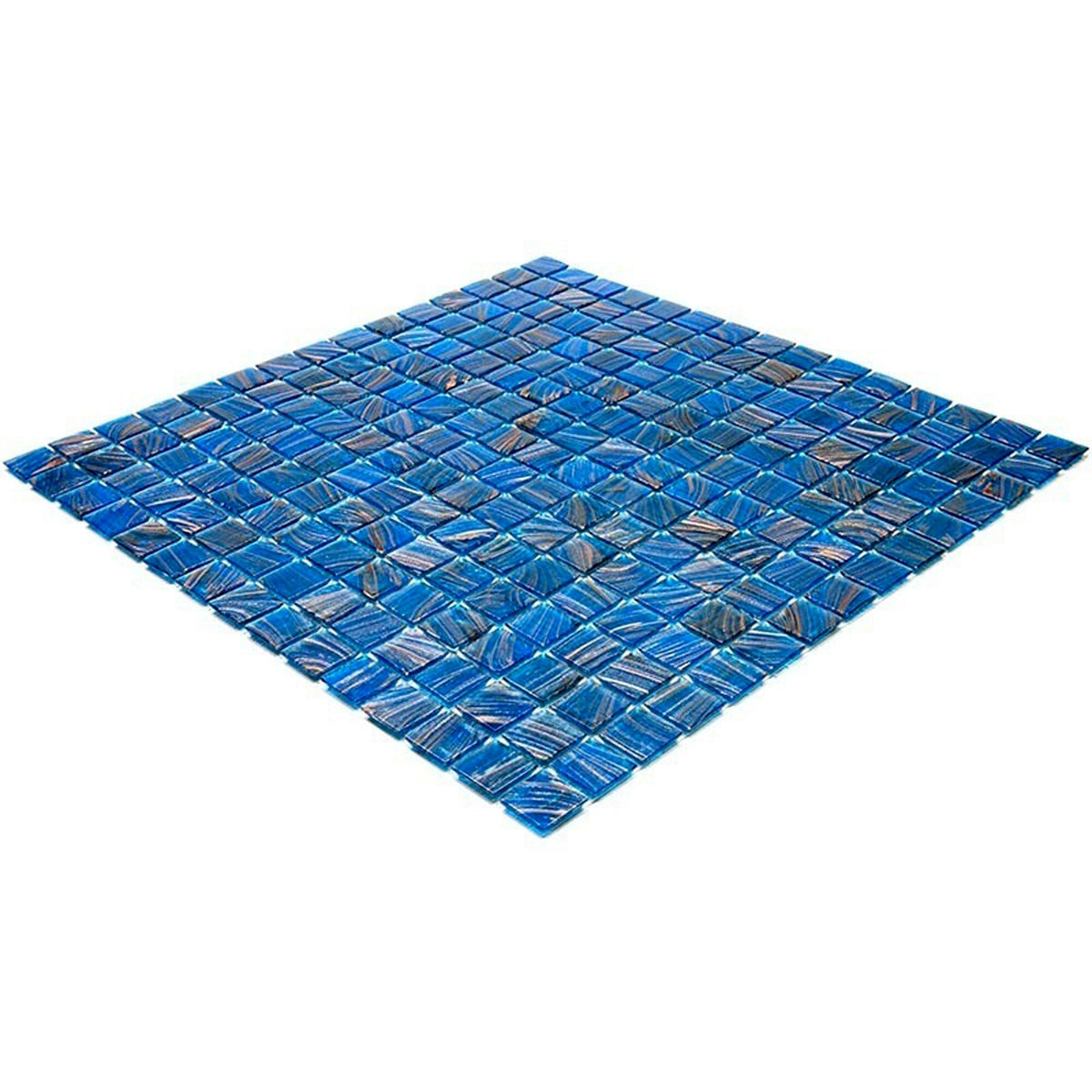 Apollo Tile Celestial Yale Blue and Gold 12-in x 12-in Glossy Glass Uniform Squares Floor and Wall Tile (20-sq. ft/ Carton)