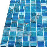 Apollo Tile Celestial Blue 12-in x 12-in Glossy Glass Uniform Squares Floor and Wall Tile (20-sq. ft/ Carton)