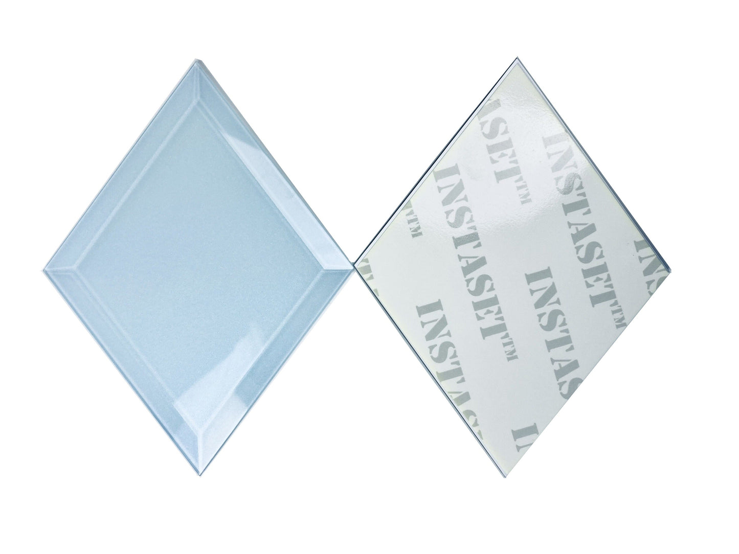 Abolos Diy Blue 6-in x 8-in Glossy Glass Subway Diamond Peel and stick Wall Tile product image