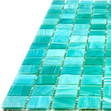 Apollo Tile Celestial Cyan Blue 12-in x 12-in Glossy Glass Uniform Squares Floor and Wall Tile (20-sq. ft/ Carton)