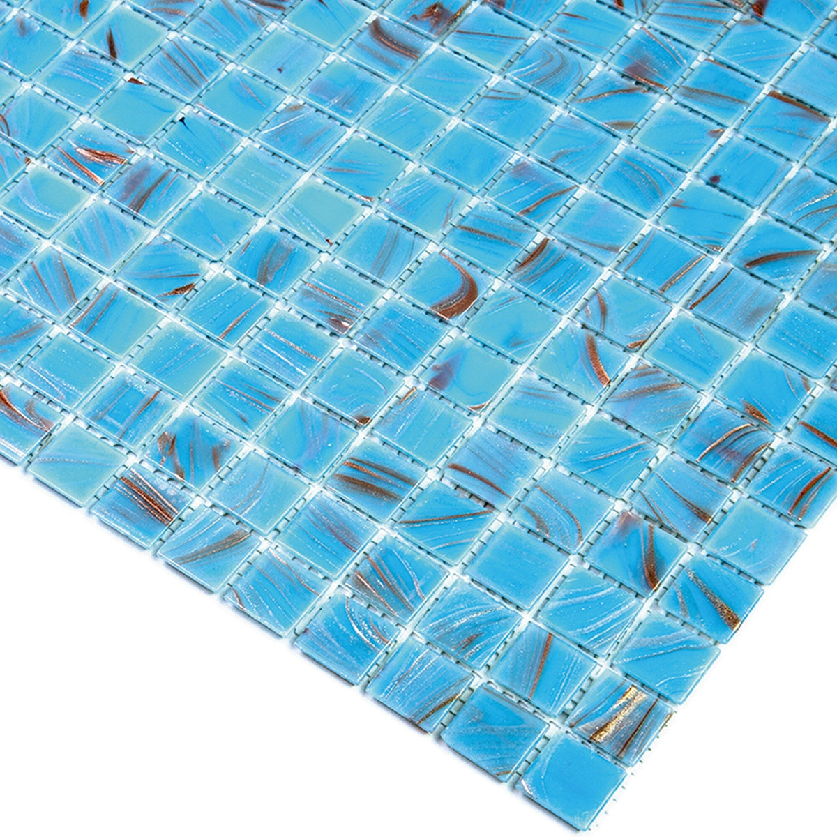 Apollo Tile Celestial Maya Blue 12-in x 12-in Glossy Glass Uniform Squares Floor and Wall Tile (20-sq. ft/ Carton)