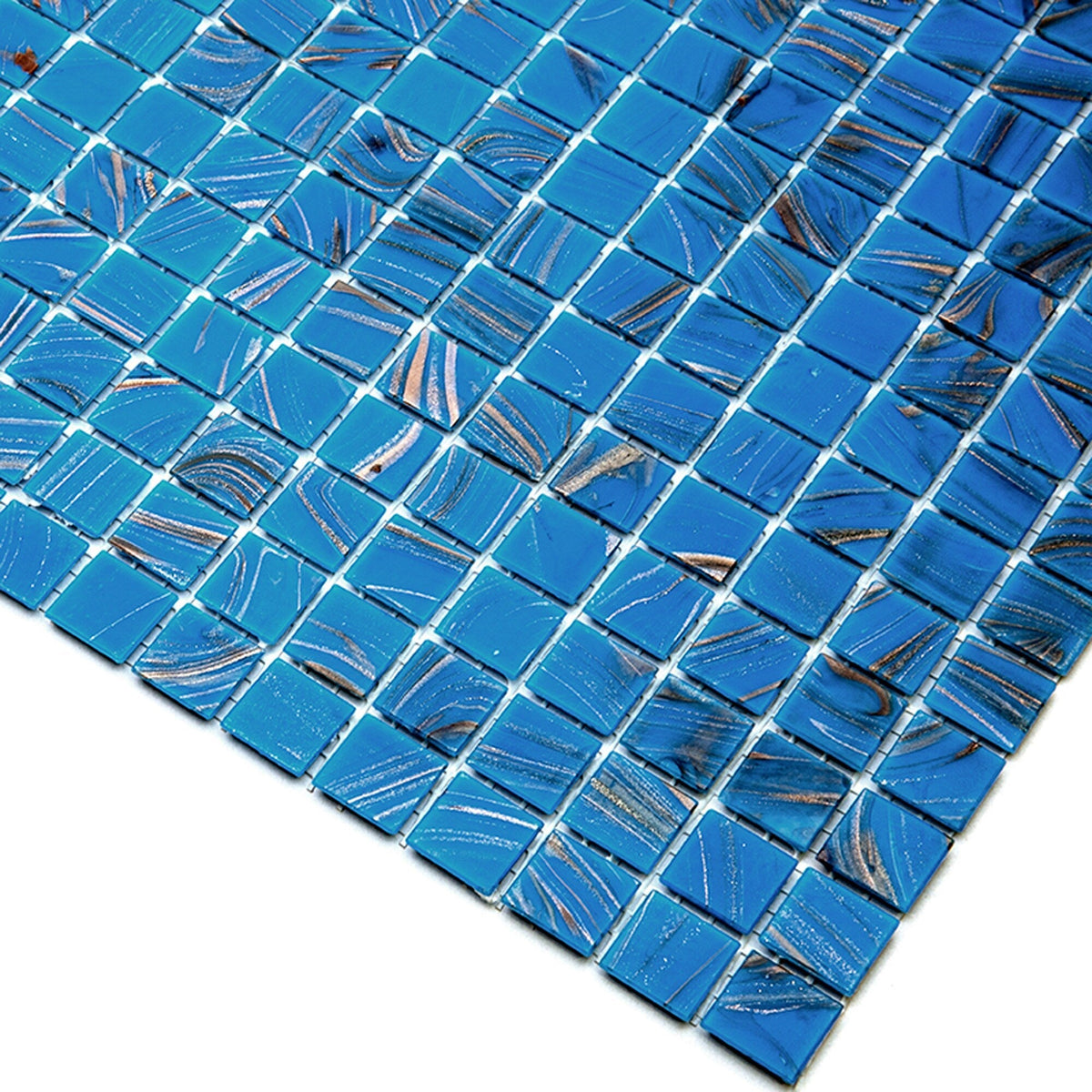 Apollo Tile Celestial Rich Electric Blue 12-in x 12-in Glossy Glass Uniform Squares Floor and Wall Tile (20-sq. ft/ Carton)