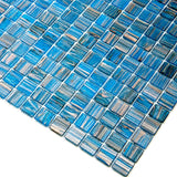 Apollo Tile Celestial Blue and Gold 12-in x 12-in Glossy Glass Uniform Squares Floor and Wall Tile (20-sq. ft/ Carton)