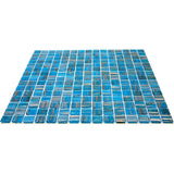 Apollo Tile Celestial Blue and Gold 12-in x 12-in Glossy Glass Uniform Squares Floor and Wall Tile (20-sq. ft/ Carton)