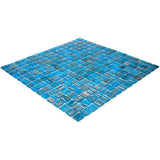 Apollo Tile Celestial Blue and Gold 12-in x 12-in Glossy Glass Uniform Squares Floor and Wall Tile (20-sq. ft/ Carton)