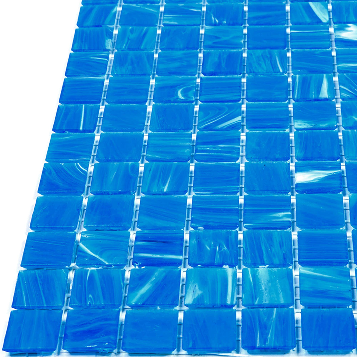 Apollo Tile Celestial Dodger Blue 12-in x 12-in Glossy Glass Uniform Squares Floor and Wall Tile (20-sq. ft/ Carton)