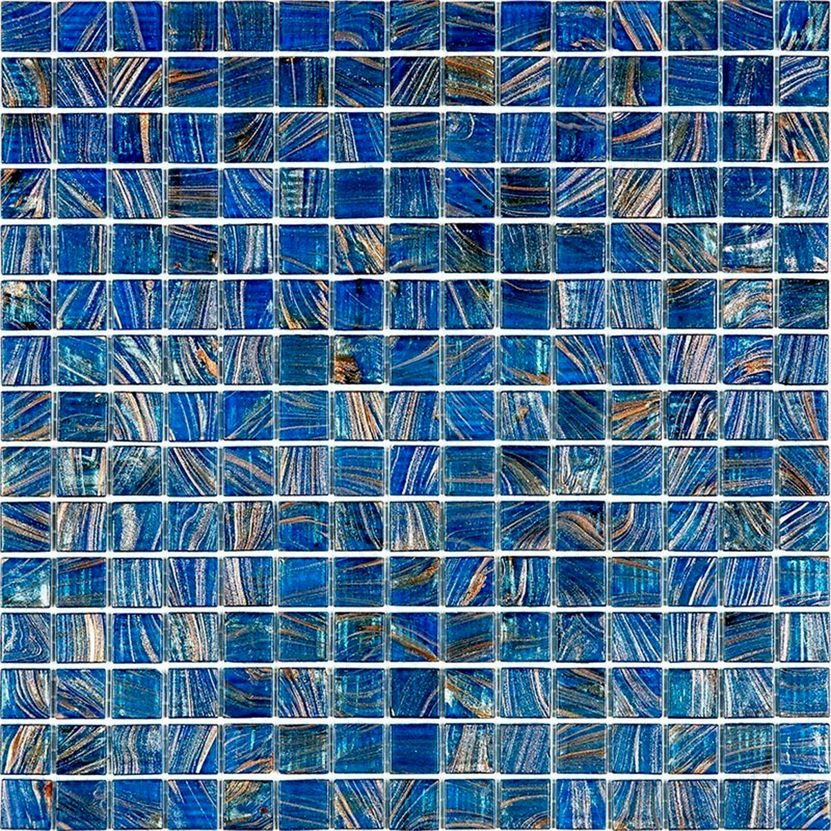 Apollo Tile Celestial Yale Blue and Gold 12-in x 12-in Glossy Glass Uniform Squares Floor and Wall Tile (20-sq. ft/ Carton)