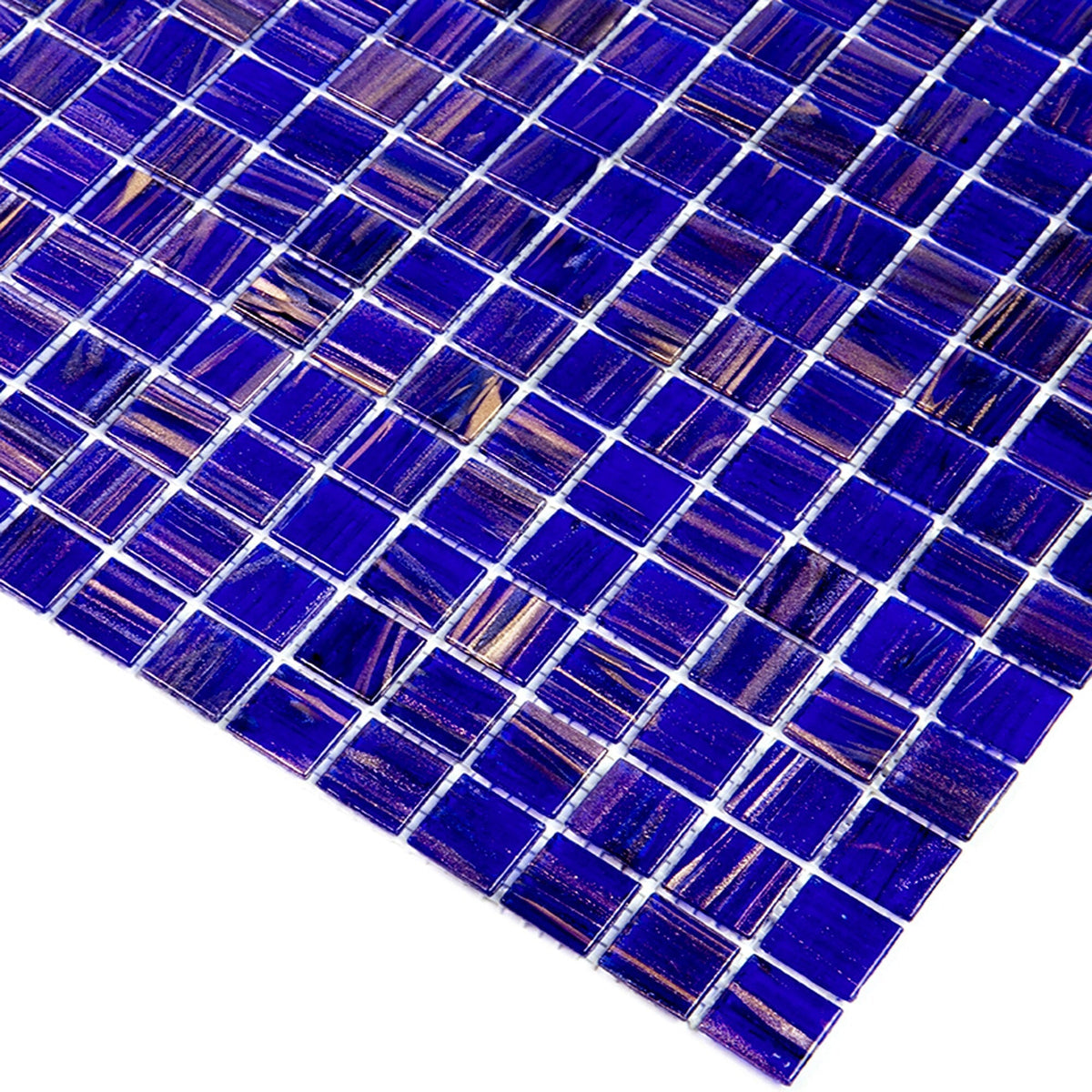 Apollo Tile Celestial Royal Blue and Gold 12-in x 12-in Glossy Glass Uniform Squares Floor and Wall Tile (20-sq. ft/ Carton)