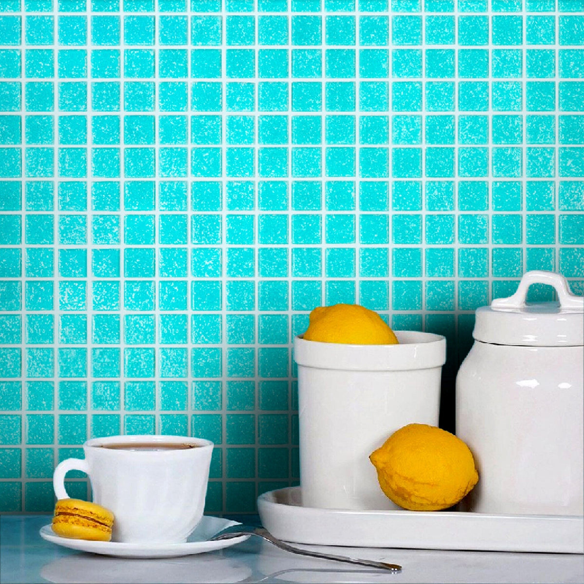 Apollo Tile Dune Neon Aqua Green 12-in x 12-in Glossy Glass Uniform Squares Floor and Wall Tile (20-sq. ft/ Carton)