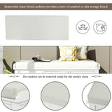 Mondawe Rustic White Storage Bench 42.1-in x 15.4-in x 18.7-in