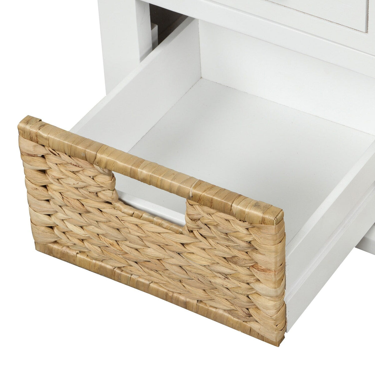 Mondawe Rustic White Storage Bench 42.1-in x 15.4-in x 18.7-in