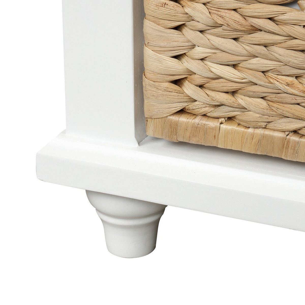 Mondawe Rustic White Storage Bench 42.1-in x 15.4-in x 18.7-in