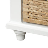 Mondawe Rustic White Storage Bench 42.1-in x 15.4-in x 18.7-in