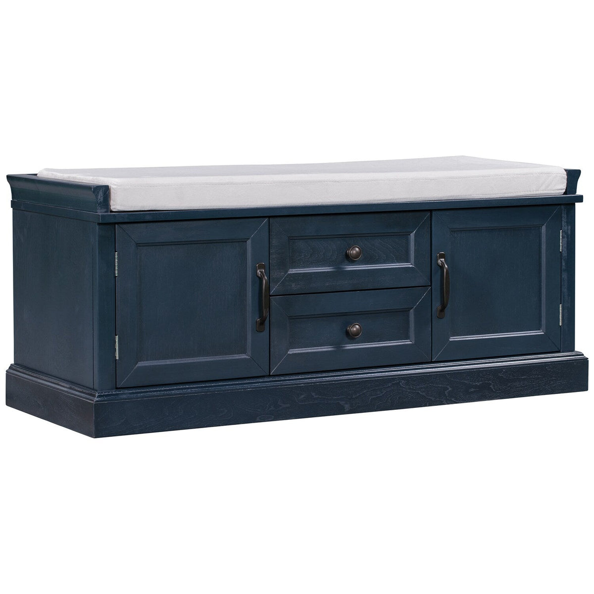 Mondawe Rustic Blue Storage Bench 42.5-in x 15.9-in x 17.5-in