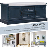 Mondawe Rustic Blue Storage Bench 42.5-in x 15.9-in x 17.5-in