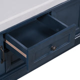 Mondawe Rustic Blue Storage Bench 42.5-in x 15.9-in x 17.5-in