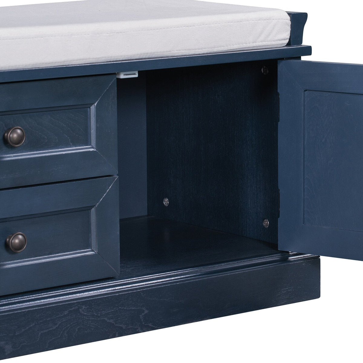Mondawe Rustic Blue Storage Bench 42.5-in x 15.9-in x 17.5-in