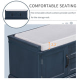 Mondawe Rustic Blue Storage Bench 42.5-in x 15.9-in x 17.5-in