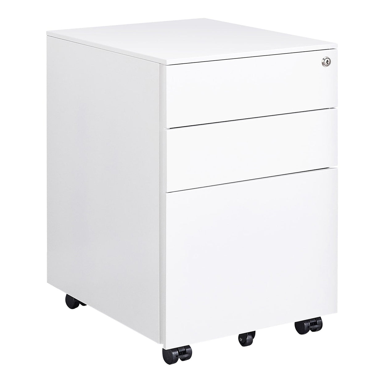 Mondawe White 3-Drawer 15.35-in File Cabinet