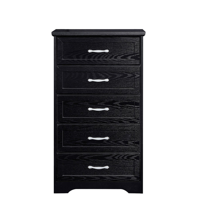 SINOFURN Traditional Farmhouse Style Brown Wood Accent Chest with Rattan Door Panels and Adjustable Shelves