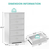 SINOFURN Traditional White Wood Accent Chest with Rattan Door Panels and Adjustable Shelves