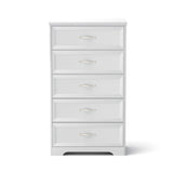 SINOFURN Traditional White Wood Accent Chest with Rattan Door Panels and Adjustable Shelves