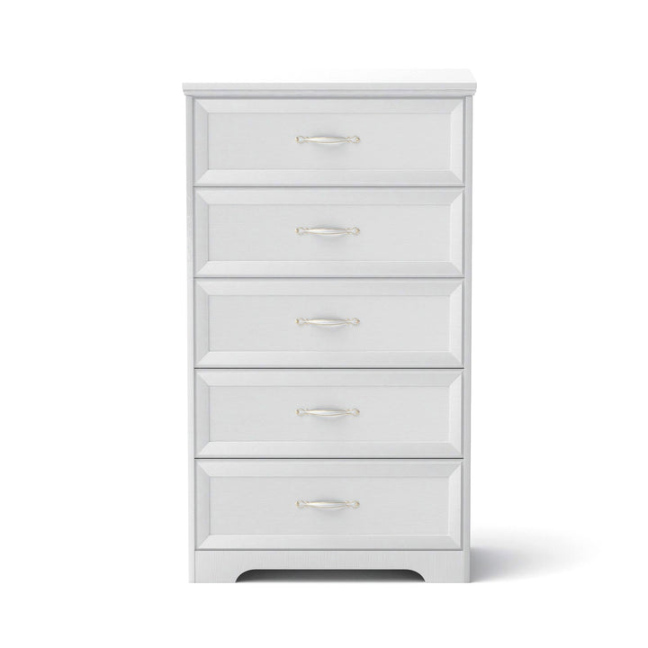 SINOFURN Traditional White Wood Accent Chest with Rattan Door Panels and Adjustable Shelves