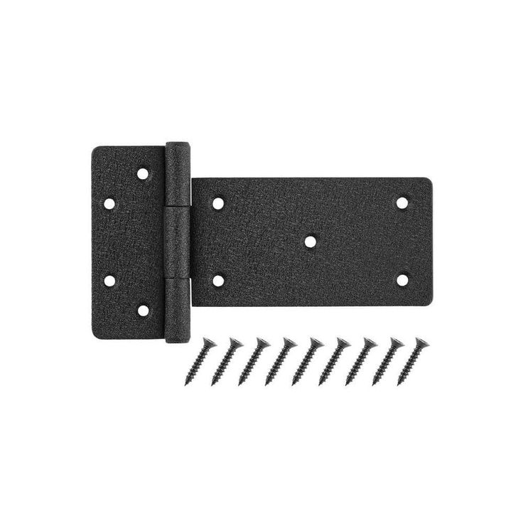 Everbilt 6 in. Black Heavy-Duty Gate Tee Hinge with Rust Defender