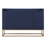 SINOFURN Rustic Light Brown Wood Sideboard with Bamboo Cabinet Body and Rattan Weave Detail