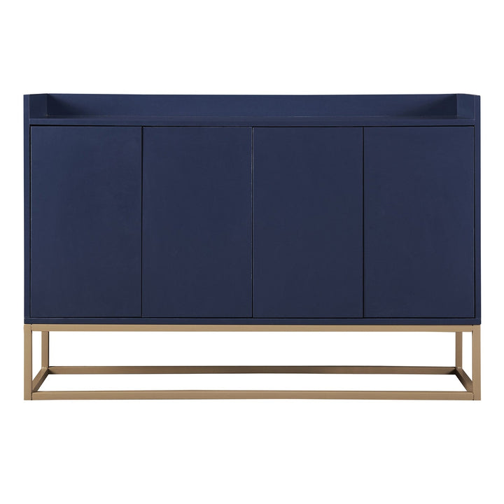 SINOFURN Rustic Light Brown Wood Sideboard with Bamboo Cabinet Body and Rattan Weave Detail