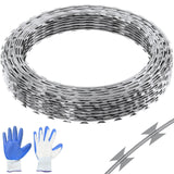 VEVOR 2-Roll Razor Wires x 1-1/2-in W Gray/Silver Galvanized Steel Round Yard Fence Rail