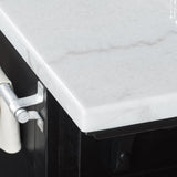 Steve Silver Black Wood Base with Faux Marble Top Kitchen Island (48-in x 28-in x 36-in)