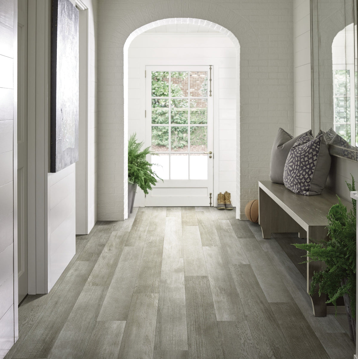 Shaw Westwork Broward Gray 12-mil x 6-in W x 48-in L Waterproof Glue Down Luxury Vinyl Plank Flooring (41.72-sq ft/ Carton)