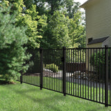 Freedom Easton 4-ft H x 3-ft W Black Aluminum Decorative Walk-thru Fence Gate