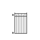 Freedom Concord 4-1/2-ft H Black Aluminum Spaced Picket Flat-top Decorative Fence Gate