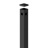 Freedom Easton 6-ft H x 2-1/2-in W Black Aluminum Spaced Picket Flat-top Decorative Corner Fence Post