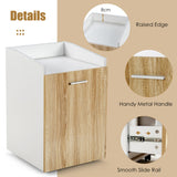 Mondawe White and Brown 2-Drawer 16.5-in File Cabinet