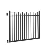 Freedom Concord 4-1/2-ft H Black Aluminum Spaced Picket Flat-top Decorative Fence Gate