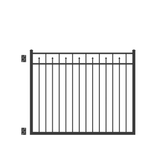 Freedom Concord 4-1/2-ft H Black Aluminum Spaced Picket Flat-top Decorative Fence Gate