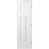 Masonite 24-in x 80-in Primed White 3-Panel Craftsman Hollow Core Molded Composite Left-Hand Inswing Single Prehung Interior Door