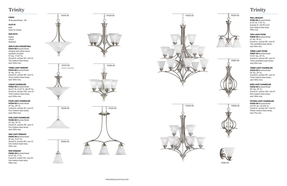 Progress Lighting Trinity 5-Light Antique Bronze Transitional Chandelier