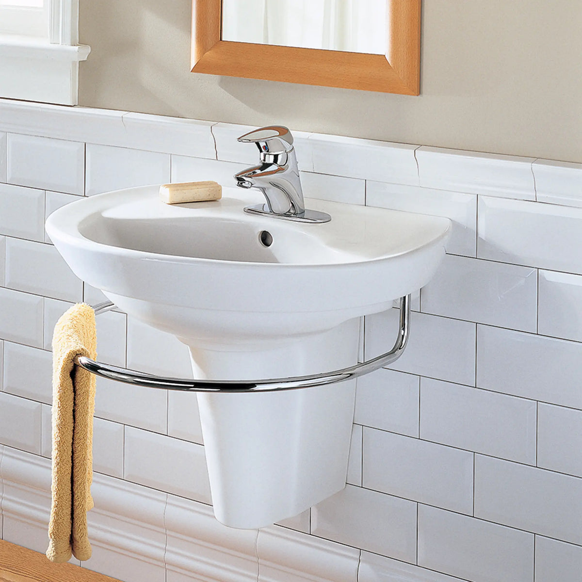 American Standard Ravenna Semi-Pedestal Combo Bathroom Sink Leg in White