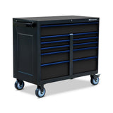 46 in. x 24 in. 11-Drawer Roller Cabinet Tool Chest with Power and USB Outlets in Black and Blue - Super Arbor
