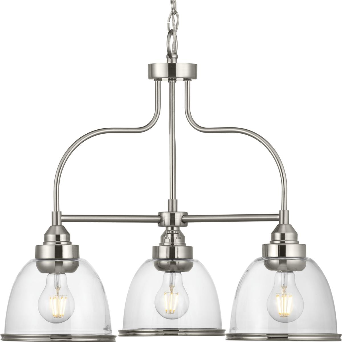 Progress Lighting Saluda 3-Light Brushed Nickel Transitional Chandelier