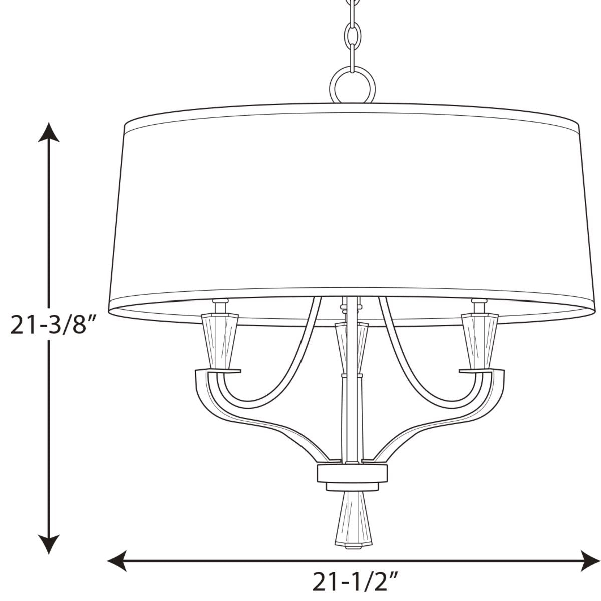 Progress Lighting Nealy 3-Light Brushed Nickel Modern/Contemporary Chandelier