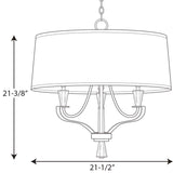 Progress Lighting Nealy 3-Light Brushed Nickel Modern/Contemporary Chandelier