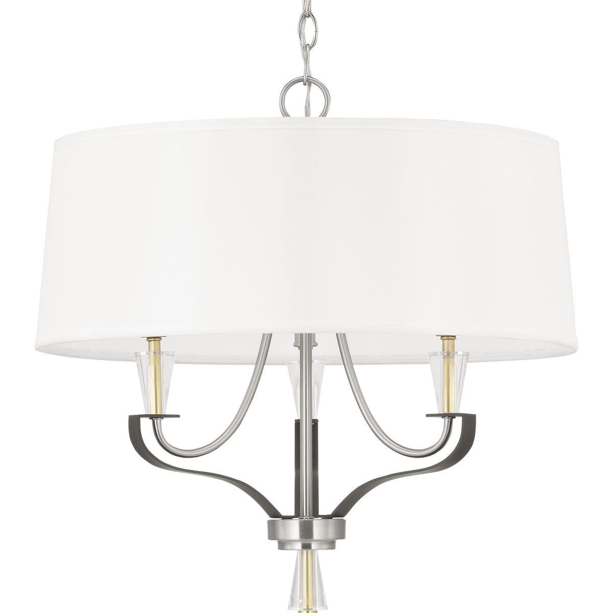 Progress Lighting Nealy 3-Light Brushed Nickel Modern/Contemporary Chandelier