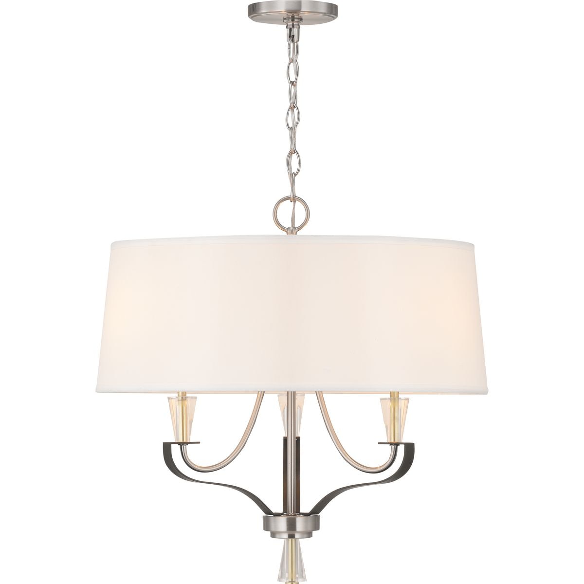 Progress Lighting Nealy 3-Light Brushed Nickel Modern/Contemporary Chandelier