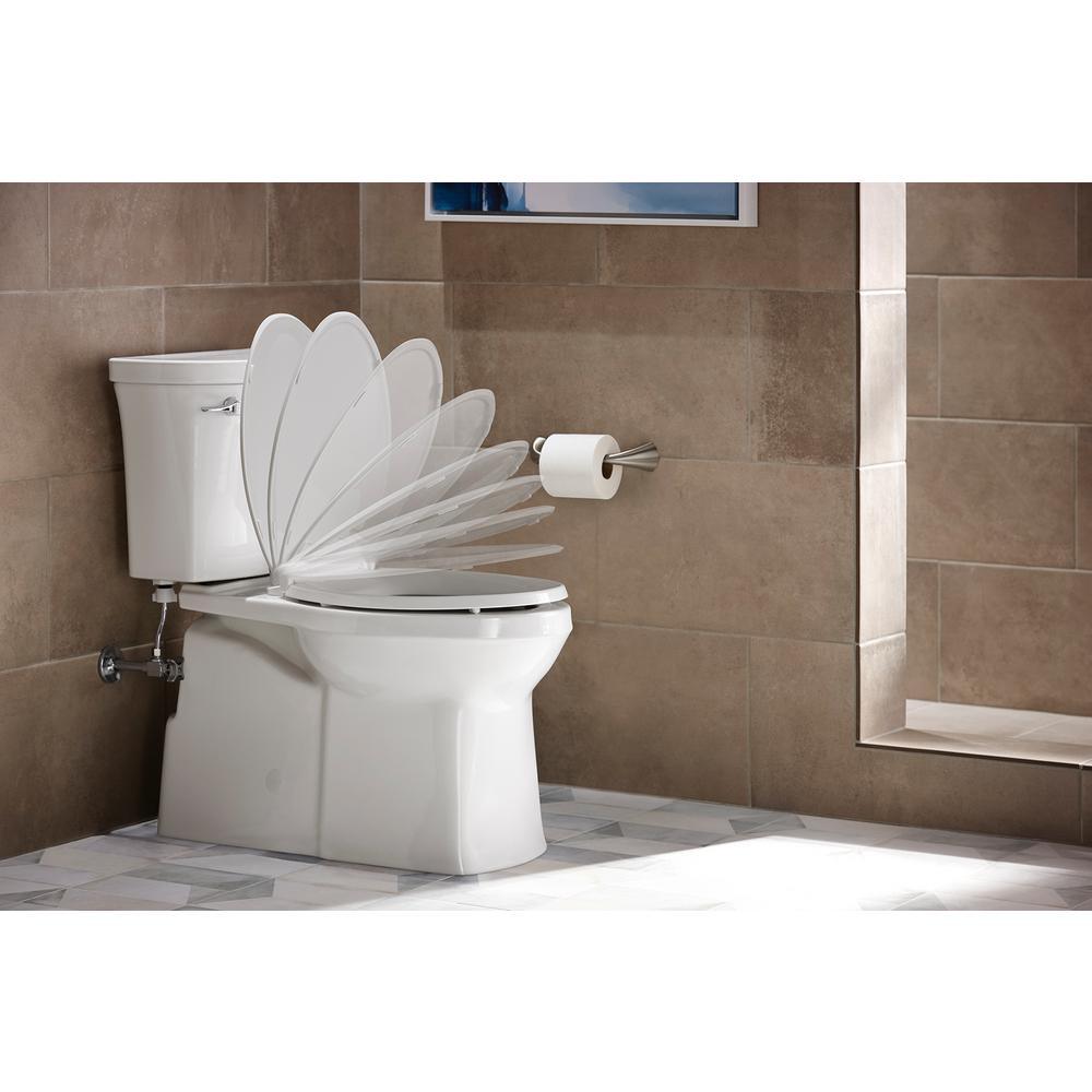 Cachet Quiet-Close Elongated Closed Front Toilet Seat with Grip-Tight Bumpers in White - Super Arbor